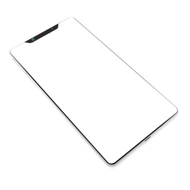 Beyaz arka planda izole 3D modern brandless Smartphone