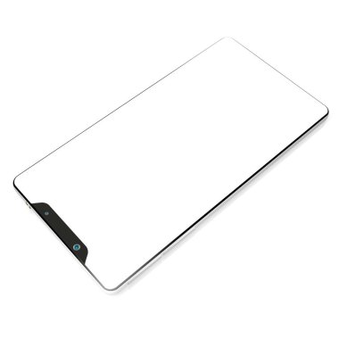 Beyaz arka planda izole 3D modern brandless Smartphone