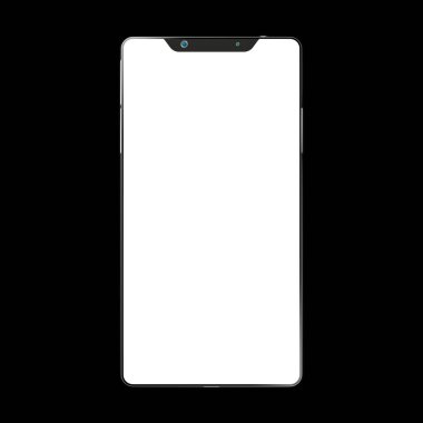 siyah arka planda izole 3D modern brandless Smartphone