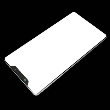 siyah arka planda izole 3D modern brandless Smartphone