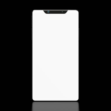 siyah arka planda izole 3D modern brandless Smartphone