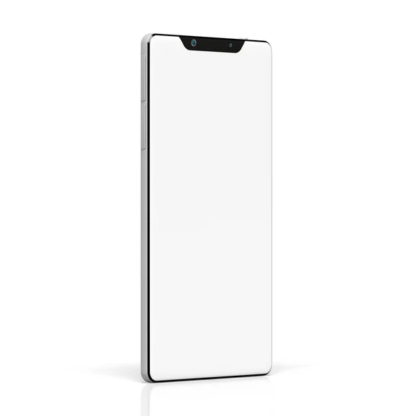 Smartphone moderno sin marca 3D aislado sobre fondo blanco —  Fotos de Stock