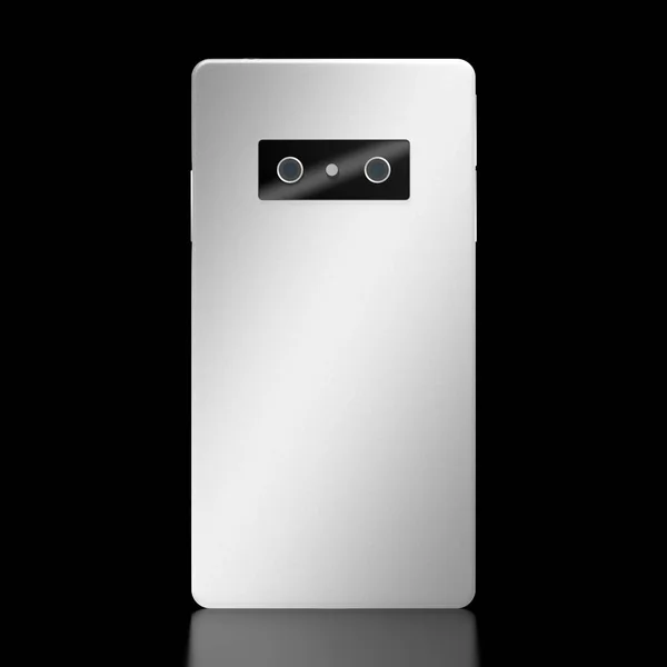 3D moderne brandloze smartphone geïsoleerd op zwarte achtergrond — Stockfoto