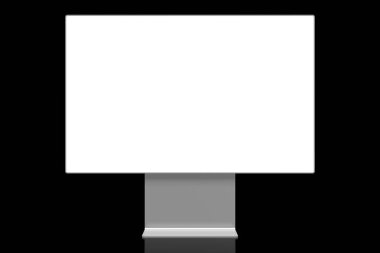 siyah arka planda boş ekran ile 3D brandless monitör