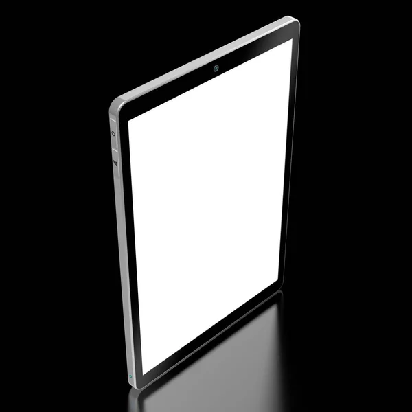 검은 백그로우에 격리 된 빈 화면3D 브랜드없는 태블릿 — 스톡 사진