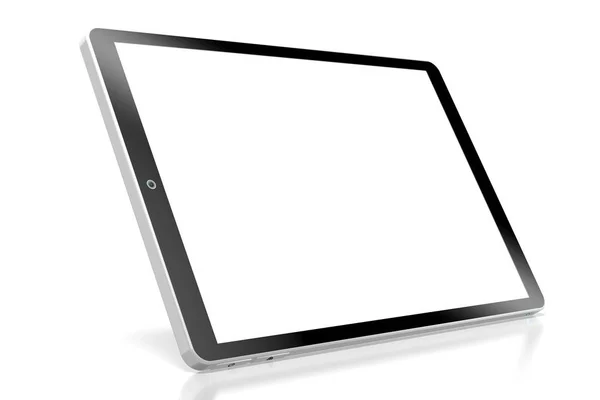 3D tablet bez, prázdná obrazovka — Stock fotografie