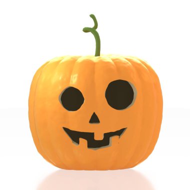 3d Halloween kabak - Jack-o-Lantern beyaz arka plan üzerinde