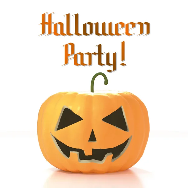 3D-Halloween-Party-Karte mit einem Kürbis — Stockfoto