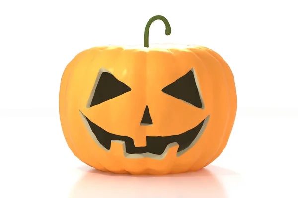 3D Halloween pumpa-Jack-o-Lantern på vit bakgrund — Stockfoto