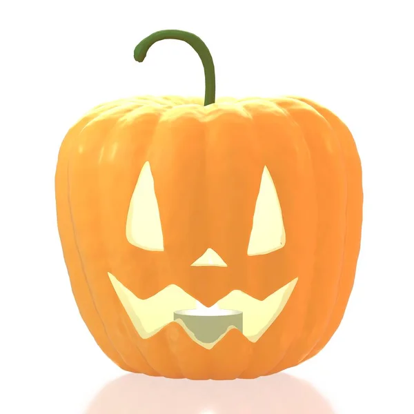 Citrouille Halloween 3D - Jack-o-Lantern sur fond blanc — Photo