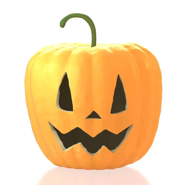 Zucca di Halloween 3D - Jack-o-Lanterna su sfondo bianco — Foto Stock