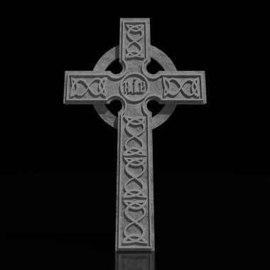 Siyah arka plan üzerinde 3d kelt çapraz