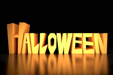 Siyah arka plan üzerinde Cadılar Bayramı metni