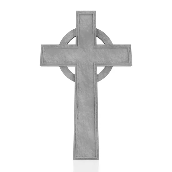 3D кельтский крест на белом фоне — стоковое фото
