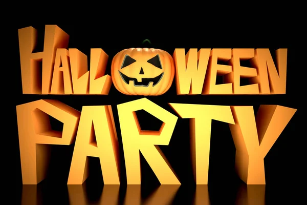 Halloween party text on black background — Stock Photo, Image