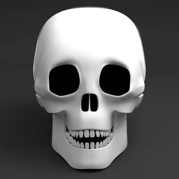 3D lidská lebka na černém pozadí — Stock fotografie