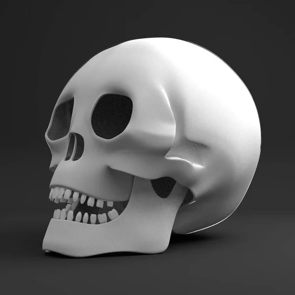 Crâne humain 3D sur fond noir — Photo