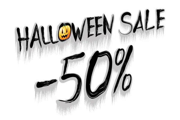 Halloween försäljning-50% illustration-på vit bakgrund — Stockfoto