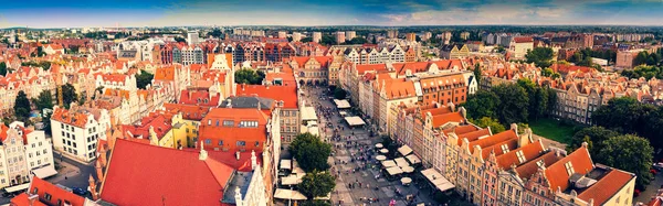 Gdansk Pomeranian Poland August 2019 Old Town Panoramic View City — стоковое фото