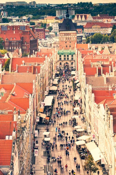 Gdansk Pomeranian Poland August 2019 Old Town View City Hall — стоковое фото