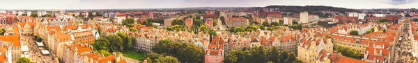Gdansk Pomeranian Poland August 2019 Old Town Panoramic View City — стоковое фото