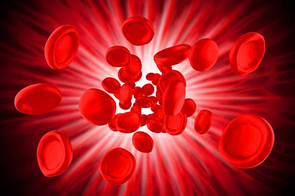 3d rote Blutkörperchen in der Vene — Stockfoto