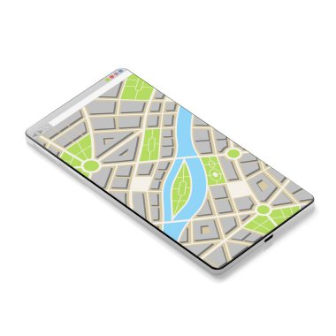 3d akıllı telefon, harita konsepti