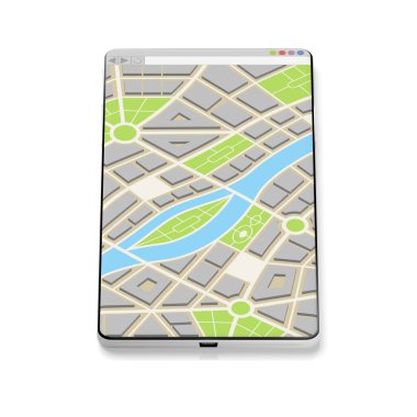 3d akıllı telefon, harita konsepti