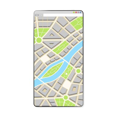 3d akıllı telefon, harita konsepti