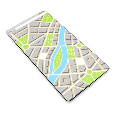 3d akıllı telefon, harita konsepti