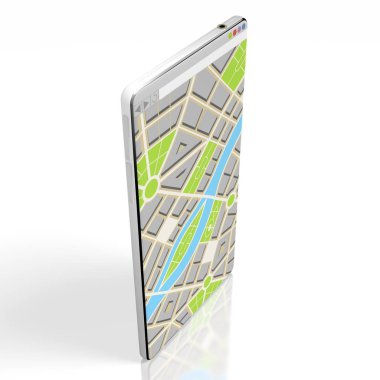 3d akıllı telefon, harita konsepti