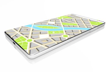 3d akıllı telefon, harita konsepti