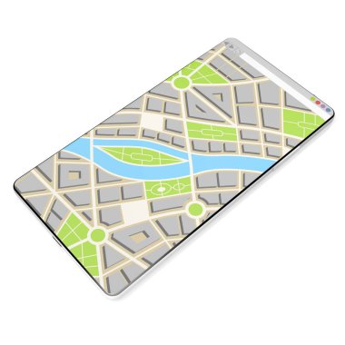 3d akıllı telefon, harita konsepti