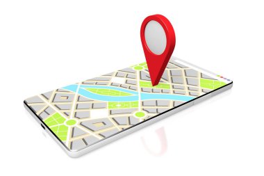 3d akıllı telefon, harita - konum kavramı
