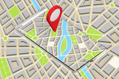 3d akıllı telefon, harita - konum kavramı