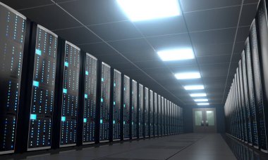 3d sunucu odası / veri merkezi - depolama, sunucu kavramı