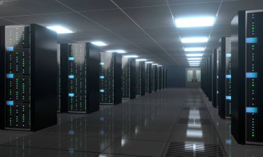 3d sunucu odası / veri merkezi - depolama, sunucu kavramı