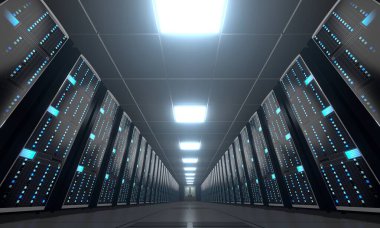 3d sunucu odası / veri merkezi - depolama, sunucu kavramı