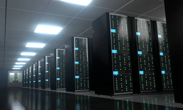 Server Room Data Center Storage Hosting Concept — Stock Photo, Image