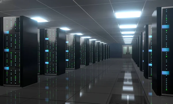 Server Room Data Center Storage Hosting Concept — Stock Photo, Image