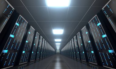 3d sunucu odası / veri merkezi - depolama, sunucu kavramı