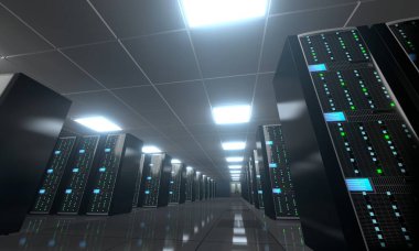 3d sunucu odası / veri merkezi - depolama, sunucu kavramı