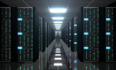 3d sunucu odası / veri merkezi - depolama, sunucu kavramı