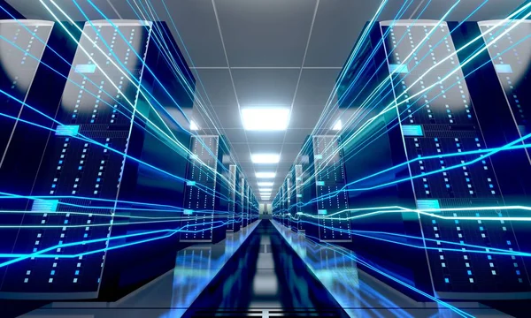 Server Room Data Center Storage Hosting Fast Internet Concept — Stock Photo, Image