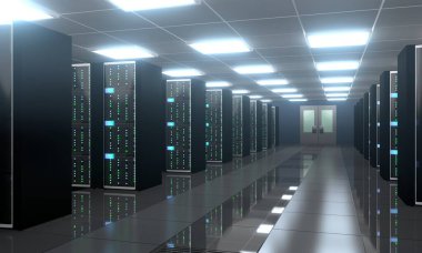 3d sunucu odası / veri merkezi - depolama, sunucu kavramı