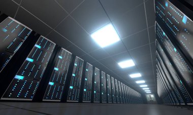 3d sunucu odası / veri merkezi - depolama, sunucu kavramı