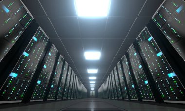 3d sunucu odası / veri merkezi - depolama, sunucu kavramı