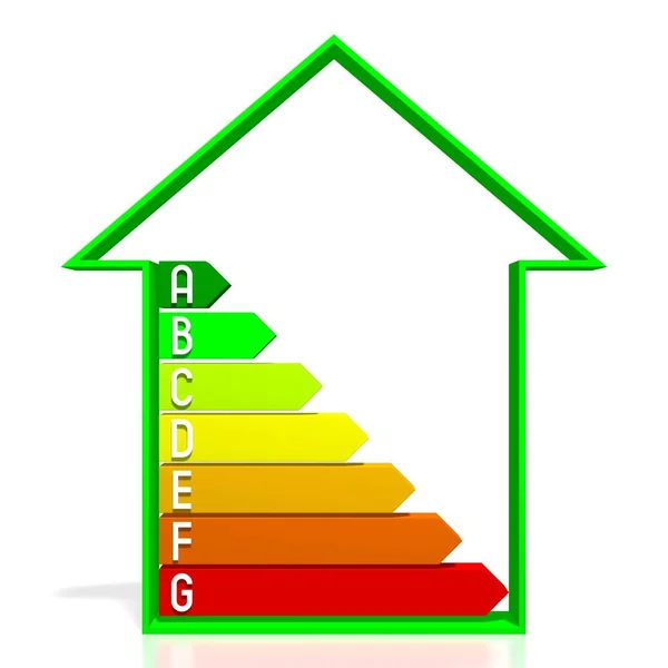 Energy Efficiency Chart House Shape — ストック写真