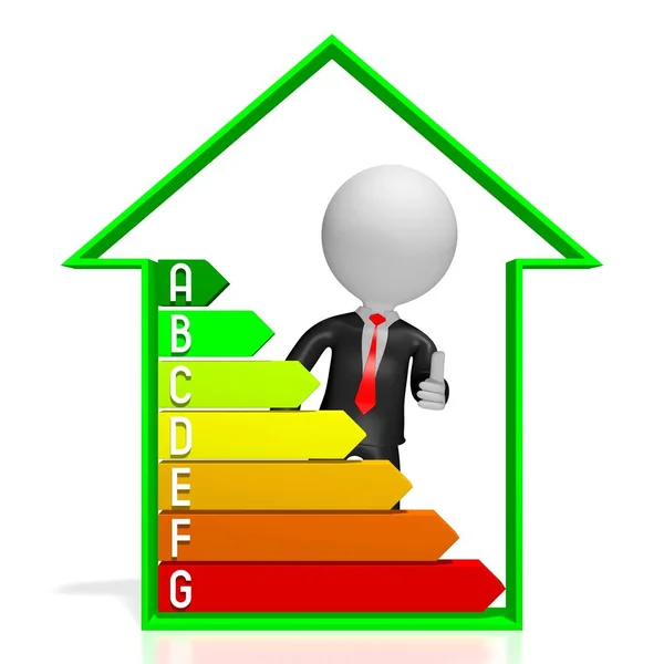 Gráfico Eficiencia Energética Concepto Ahorro Energía Electricidad — Foto de Stock