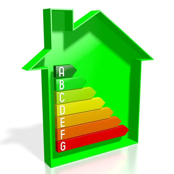 Energy Efficiency Chart House Shape — ストック写真